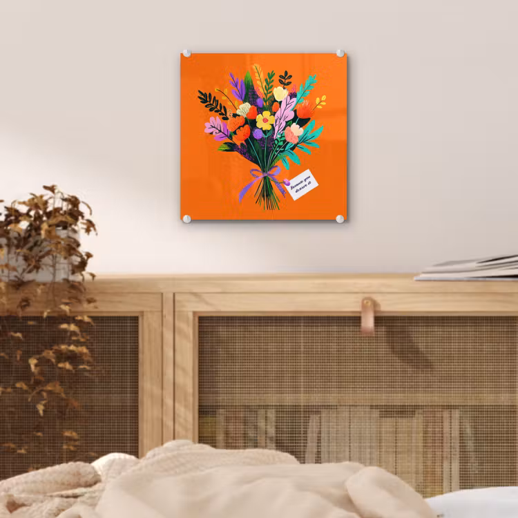 Kaartje - Boeket - Bloemen plexiglas 5mm klein -sfeer4