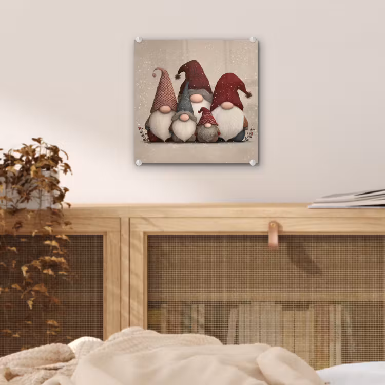 Kabouters - Kerst - Sneeuw - Puntmutsen plexiglas 5mm klein -sfeer4