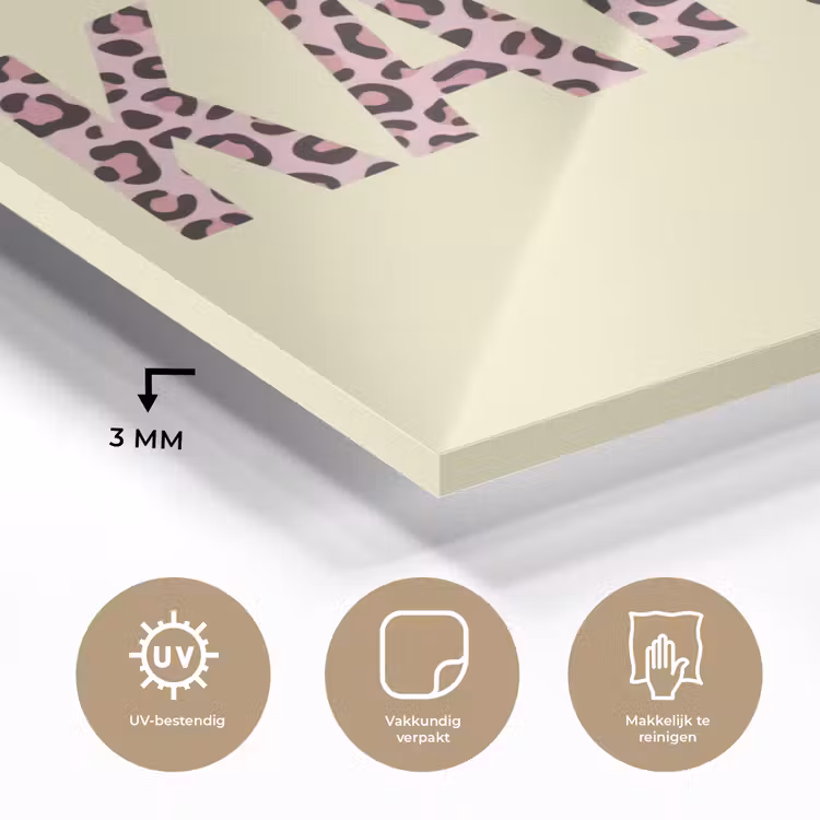 Karma - Luipaardprint - Geel plexiglas 5mm klein -sfeer2