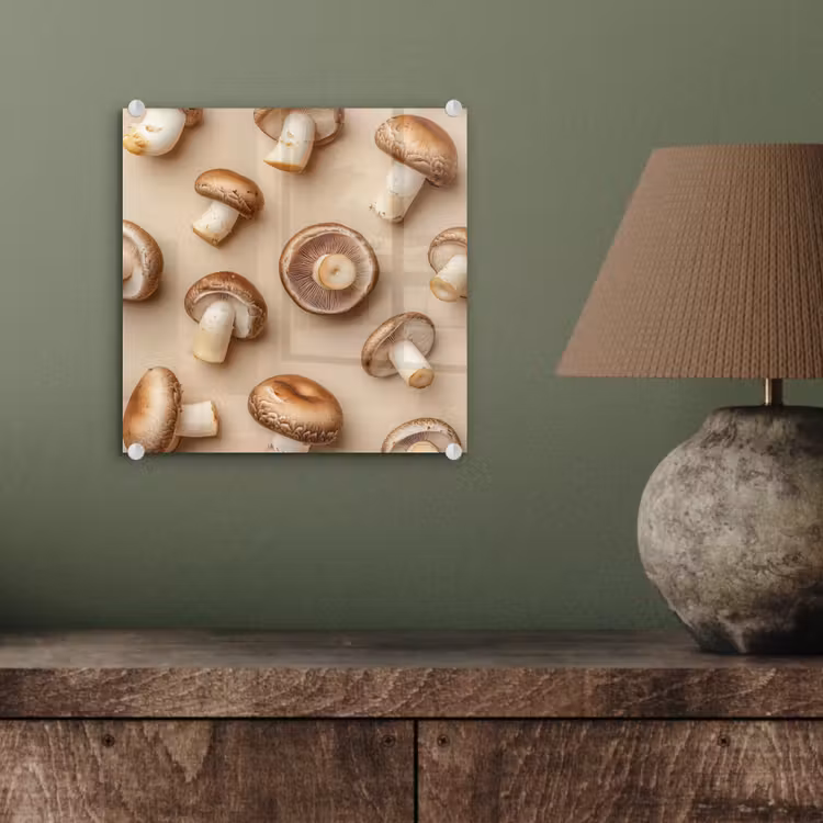 Kastanje Champignons - Beige plexiglas 5mm klein -sfeer3