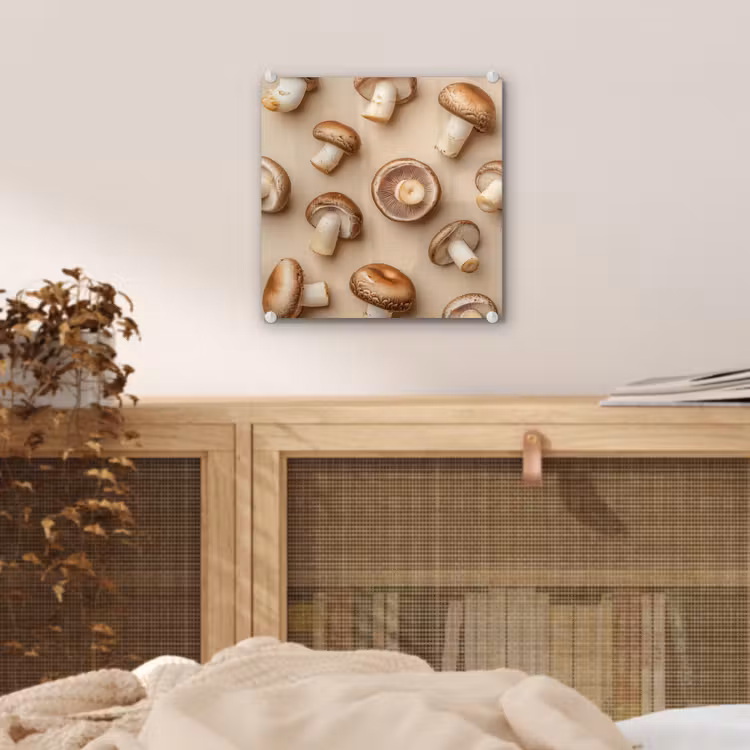 Kastanje Champignons - Beige plexiglas 5mm klein -sfeer4