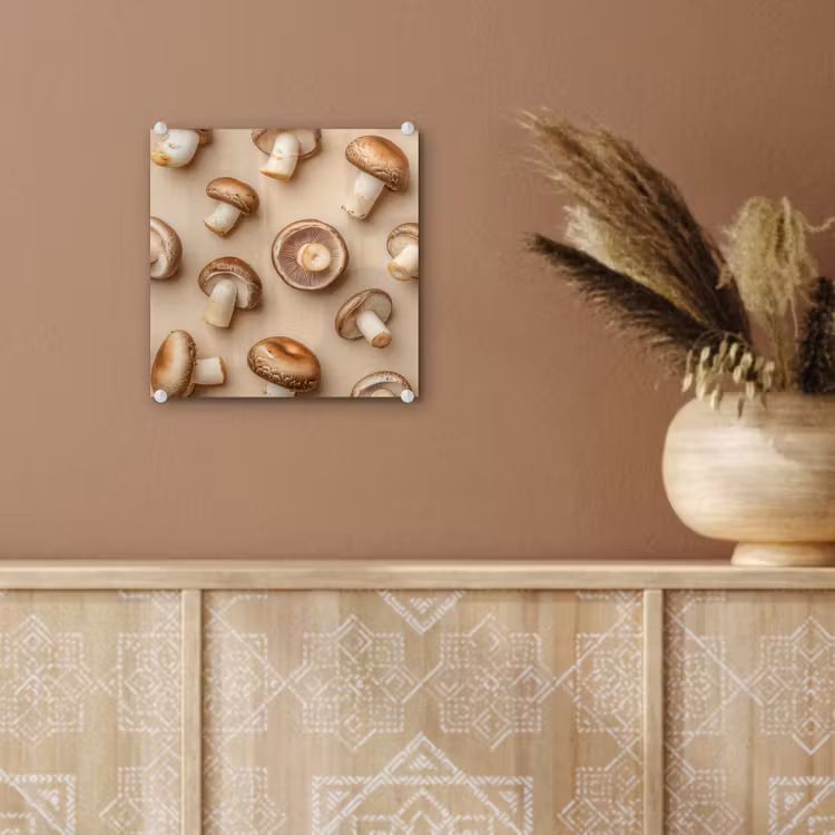 Kastanje Champignons - Beige plexiglas 5mm klein -sfeer5