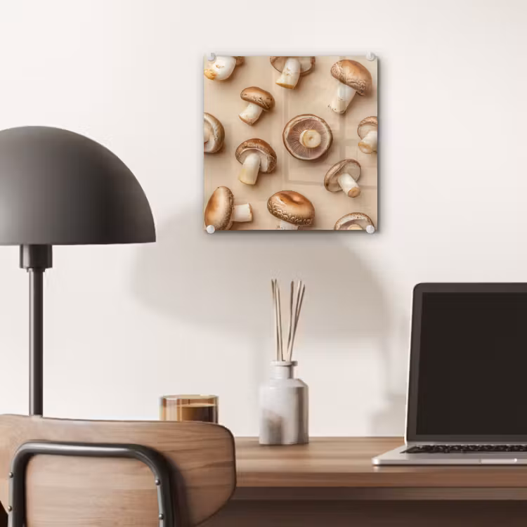 Kastanje Champignons - Beige plexiglas 5mm klein -sfeer6