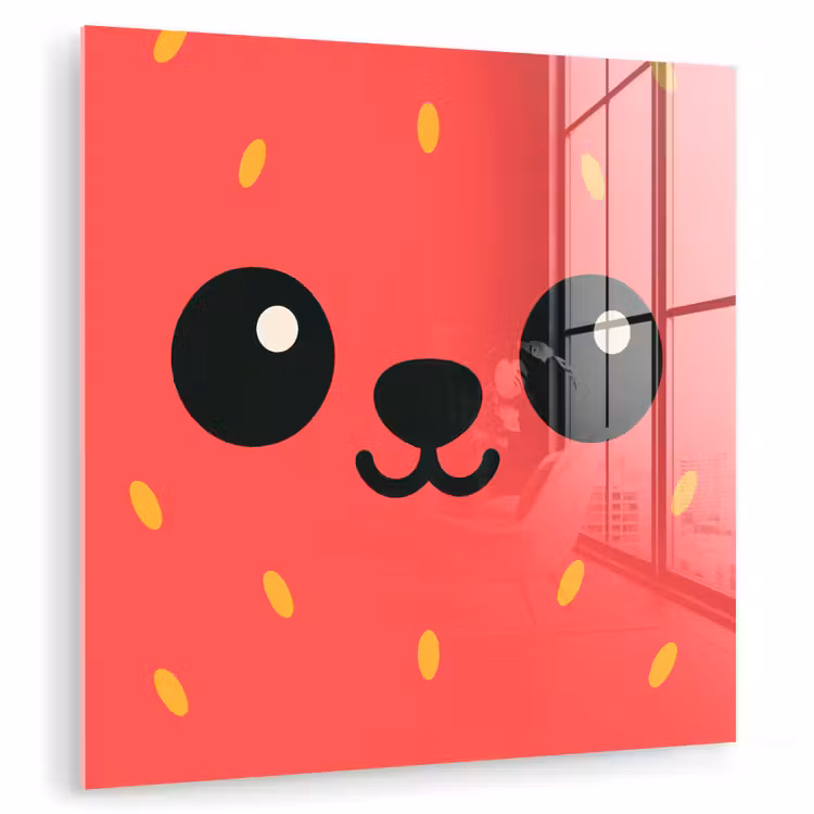 Kat - Aardbei - Cartoon plexiglas 5mm klein -zzzproduct_nieuw