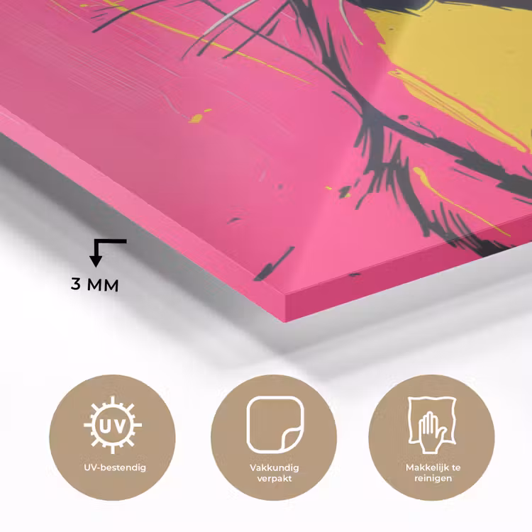 Kat - Art - Zonnebril - Roze plexiglas 5mm klein -sfeer2