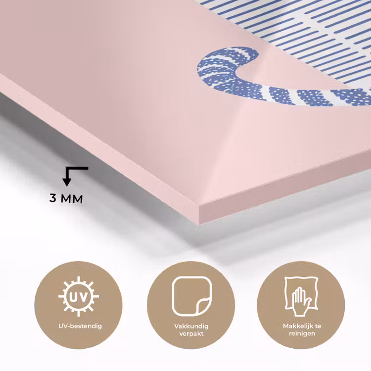 Kat - Illustratie - Minimalistisch - Roze plexiglas 5mm klein -sfeer2
