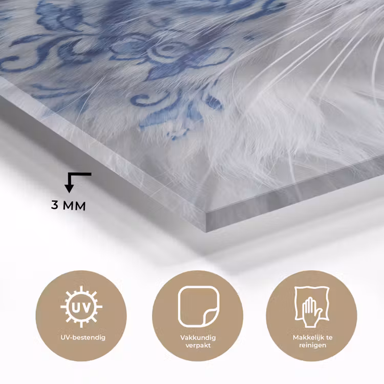 Kat - Patroon - Blauw plexiglas 5mm klein -sfeer2