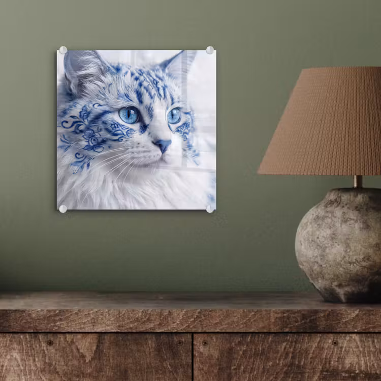 Kat - Patroon - Blauw plexiglas 5mm klein -sfeer3