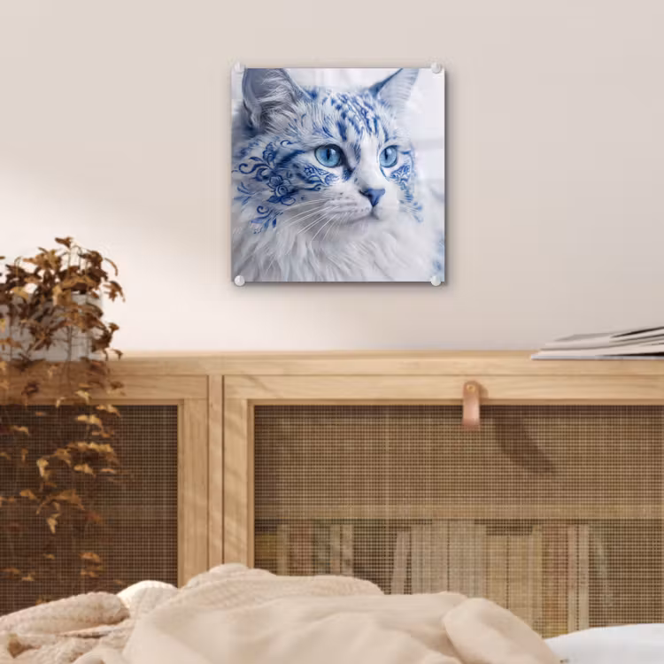 Kat - Patroon - Blauw plexiglas 5mm klein -sfeer4