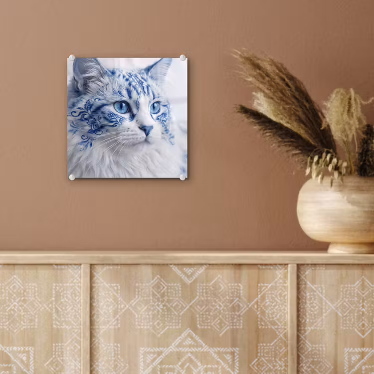 Kat - Patroon - Blauw plexiglas 5mm klein -sfeer5