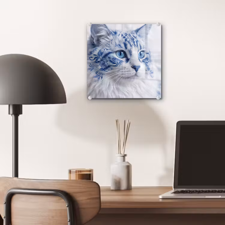 Kat - Patroon - Blauw plexiglas 5mm klein -sfeer6