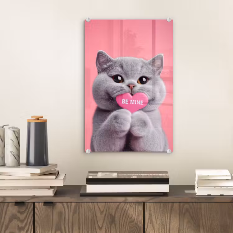 Kat - Valentijn - Roze - Liefde plexiglas 5mm klein -sfeer1