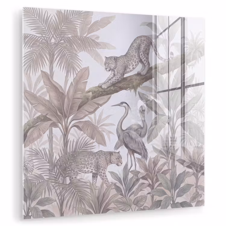 Kat - Vogel - Jungle - Illustratie - Dieren plexiglas 5mm klein -zzzproduct_nieuw
