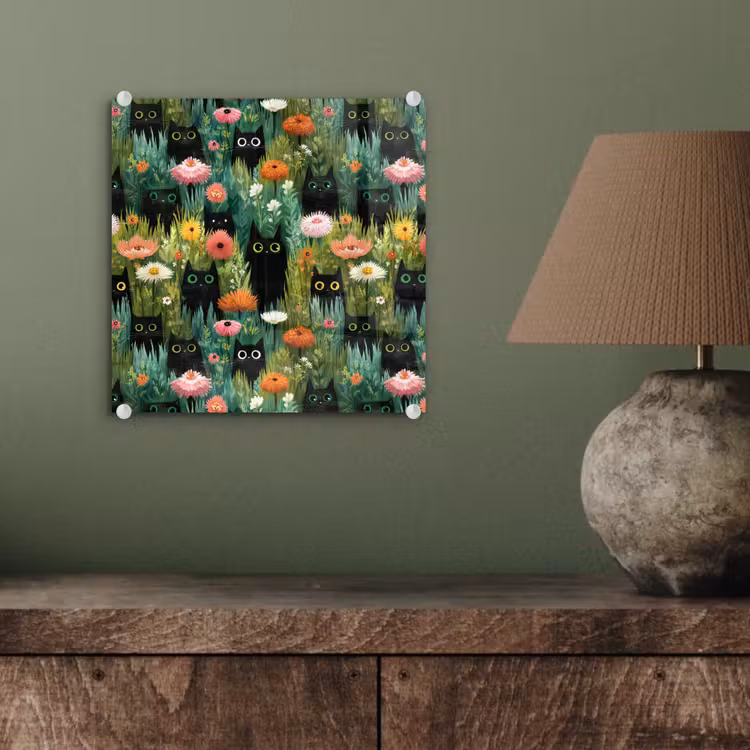 Katten - Bloemen - Kleurrijk plexiglas 5mm klein 11 -sfeer3