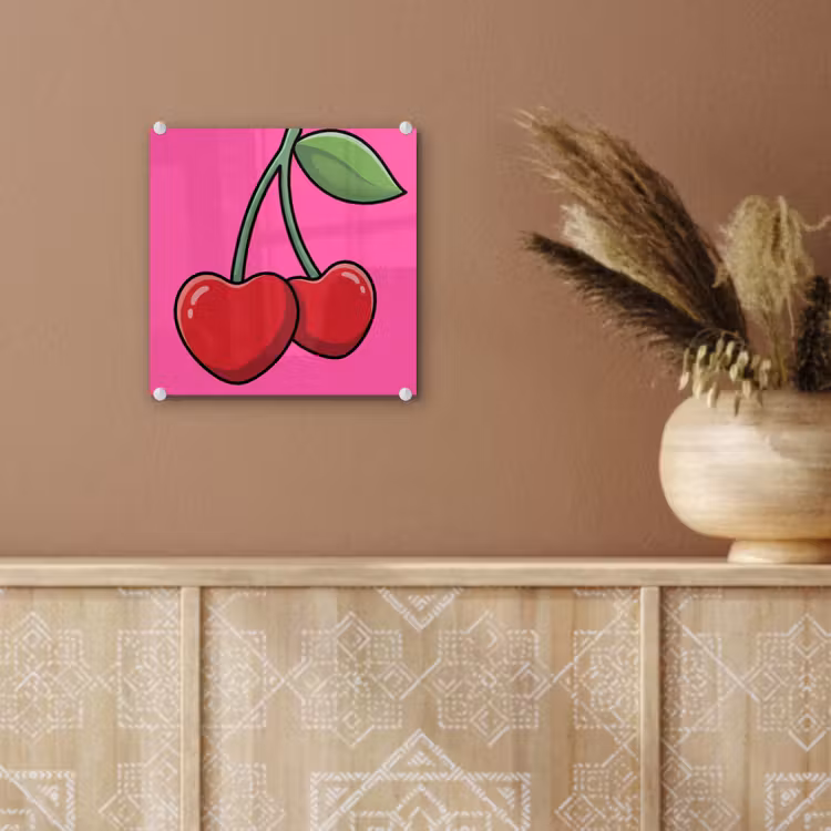 Kers - Roze - Fruit plexiglas 5mm klein -sfeer5