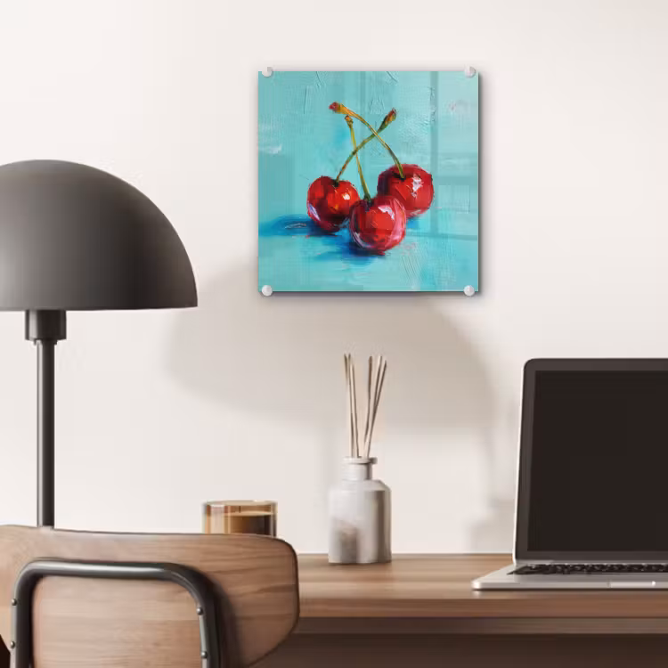 Kersen - Rood - Drie - Geverfd plexiglas 5mm klein -sfeer6