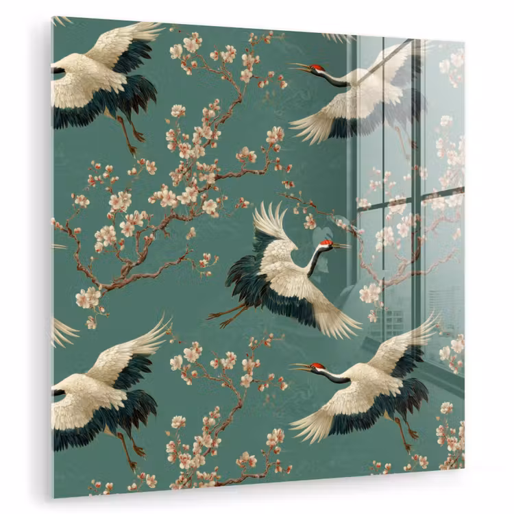 Kersenbloesem - Kraamvogels - Groen plexiglas 5mm klein 11 -zzzproduct_nieuw