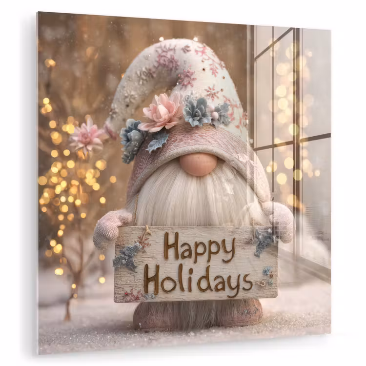 Kerst - Gnome - Bord - Kleurrijk plexiglas 5mm klein -zzzproduct_nieuw