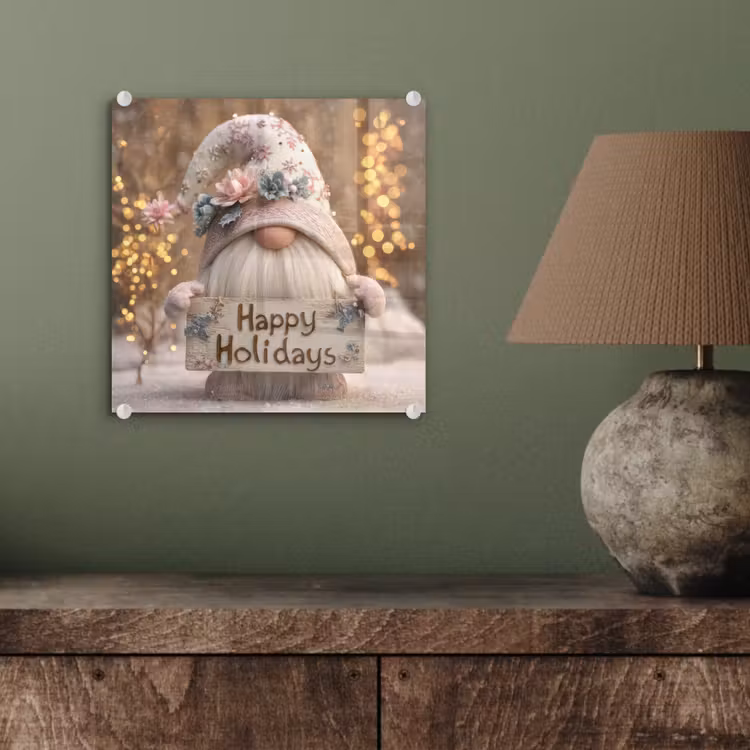 Kerst - Gnome - Bord - Kleurrijk plexiglas 5mm klein -sfeer3
