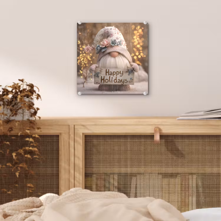Kerst - Gnome - Bord - Kleurrijk plexiglas 5mm klein -sfeer4