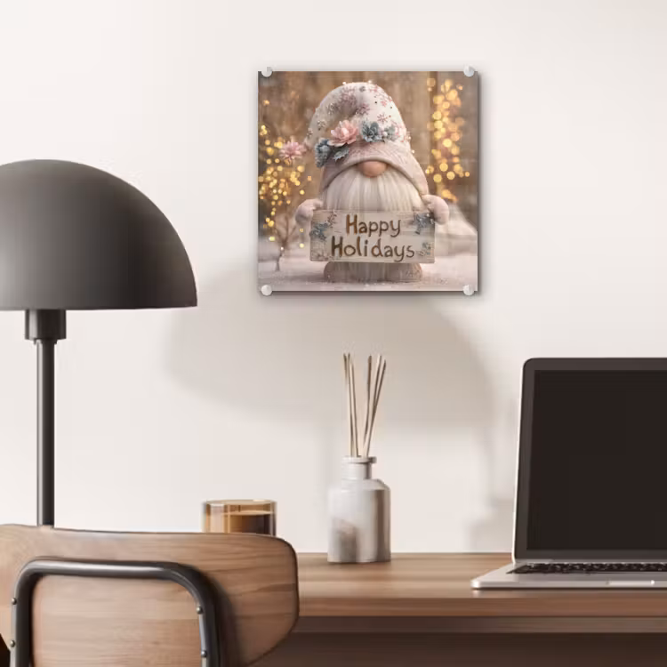Kerst - Gnome - Bord - Kleurrijk plexiglas 5mm klein -sfeer6