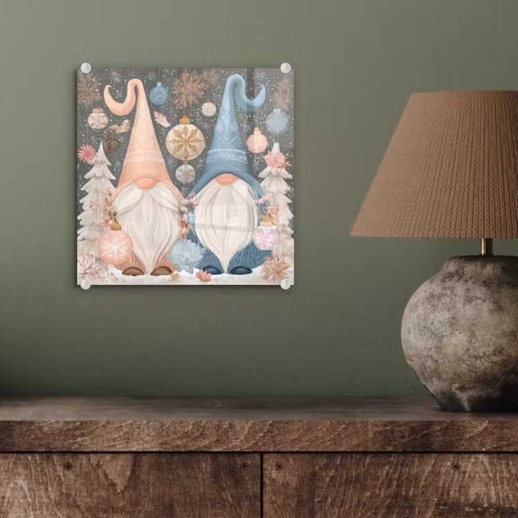 Kerst - Gnomen - Pastel plexiglas 5mm klein -sfeer3