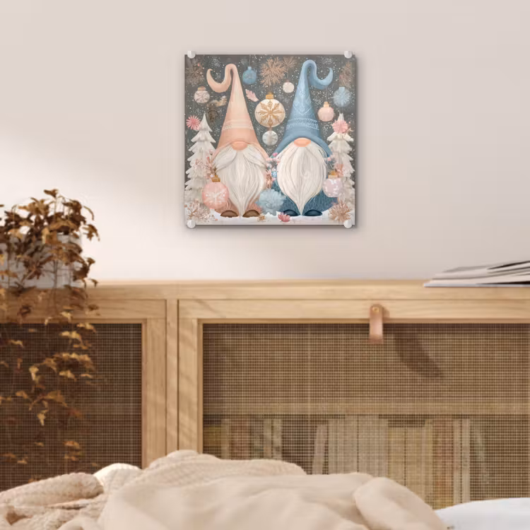 Kerst - Gnomen - Pastel plexiglas 5mm klein -sfeer4