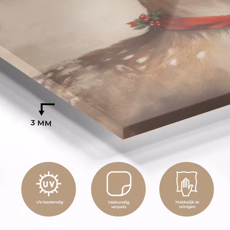 Kerst - Hert - Gewei - Kerstbal - Rendier plexiglas 5mm klein -sfeer2