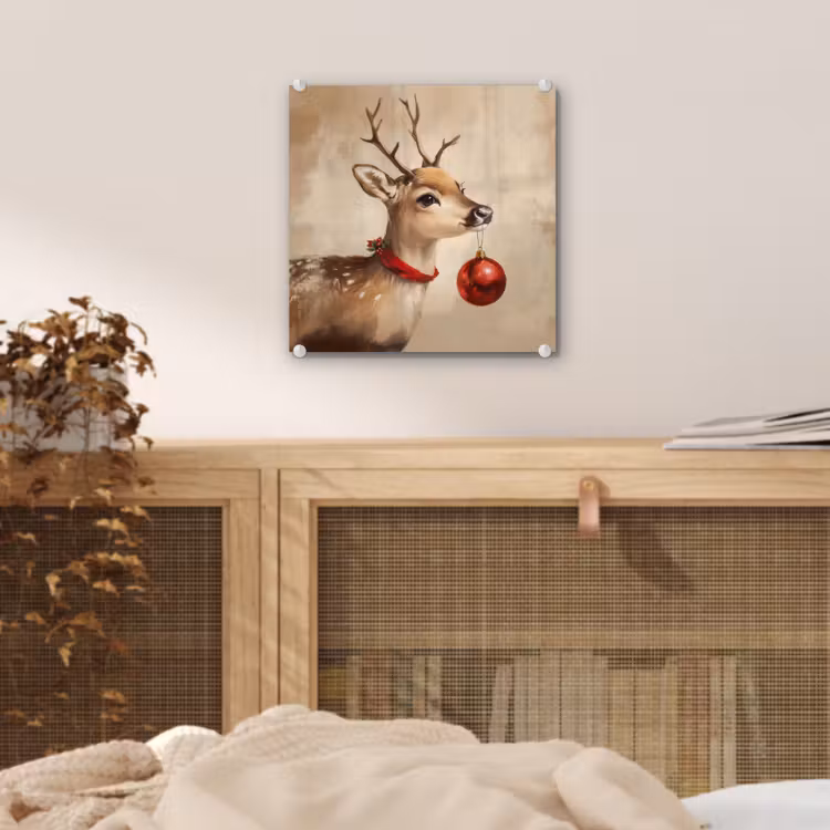 Kerst - Hert - Gewei - Kerstbal - Rendier plexiglas 5mm klein -sfeer4