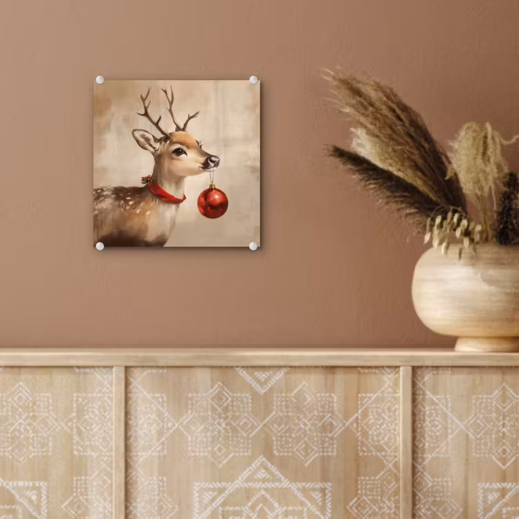 Kerst - Hert - Gewei - Kerstbal - Rendier plexiglas 5mm klein -sfeer5