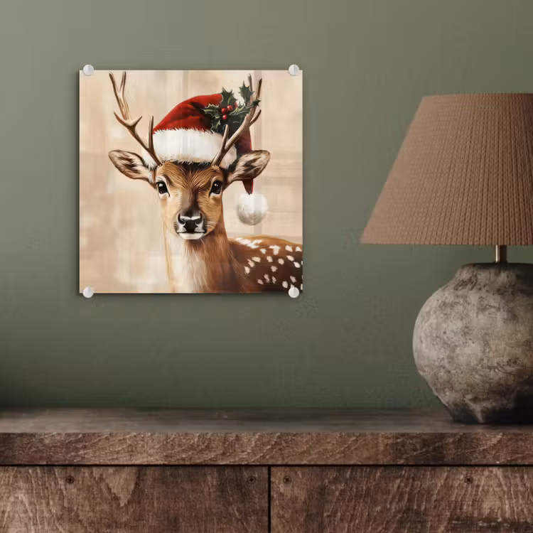 Kerst - Hert - Gewei - Rood plexiglas 5mm klein -sfeer3