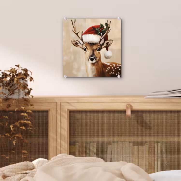 Kerst - Hert - Gewei - Rood plexiglas 5mm klein -sfeer4