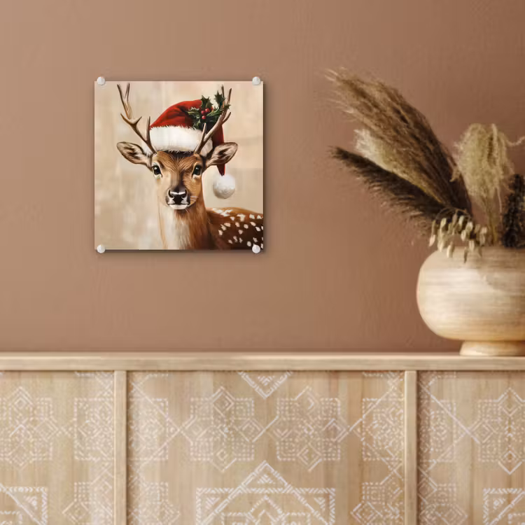 Kerst - Hert - Gewei - Rood plexiglas 5mm klein -sfeer5