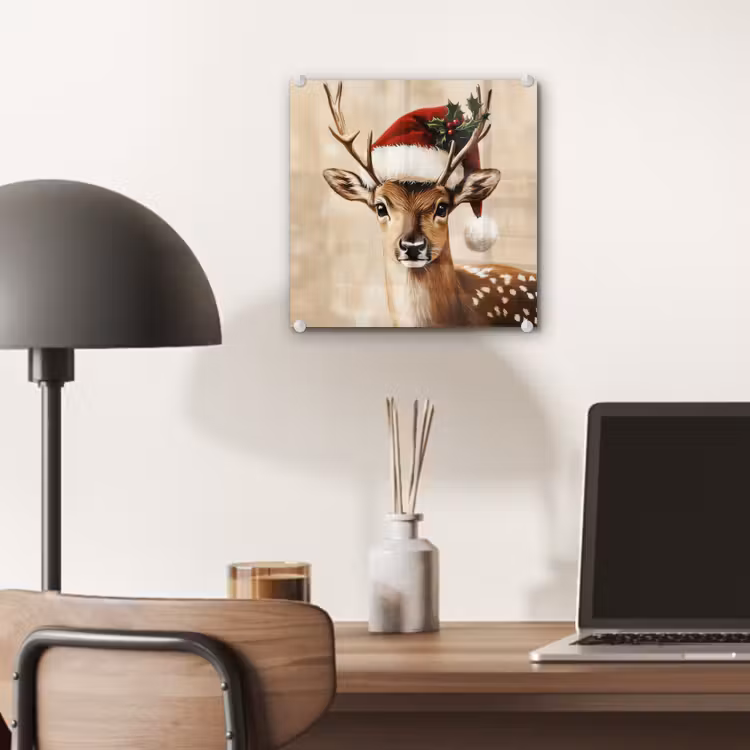 Kerst - Hert - Gewei - Rood plexiglas 5mm klein -sfeer6