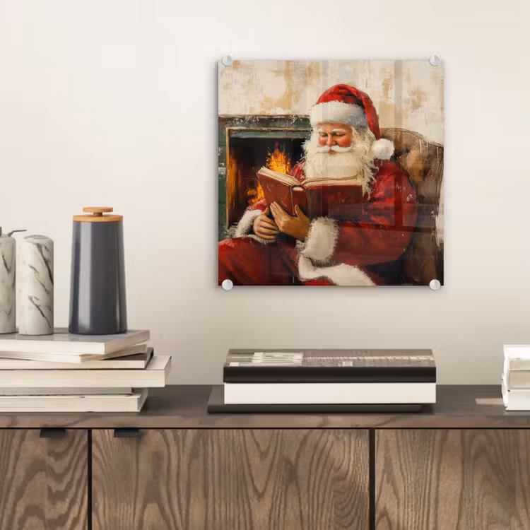 Kerst - Kerstman - Winter - Open Haard plexiglas 5mm klein -sfeer1