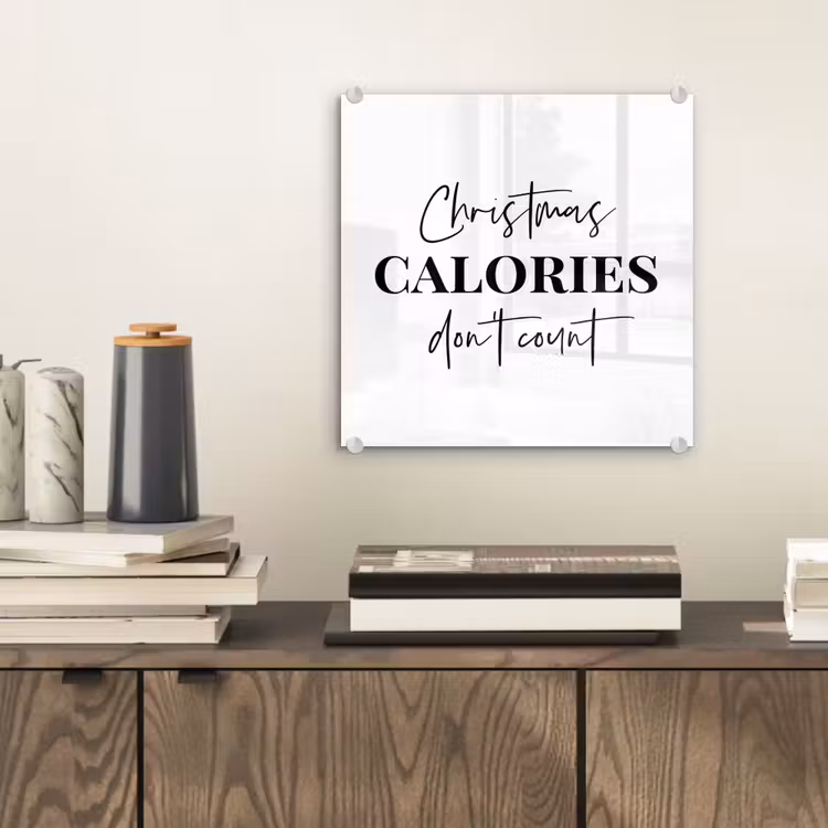 Kerst quote - Winter - Christmas calories - Wit plexiglas 5mm klein -sfeer1