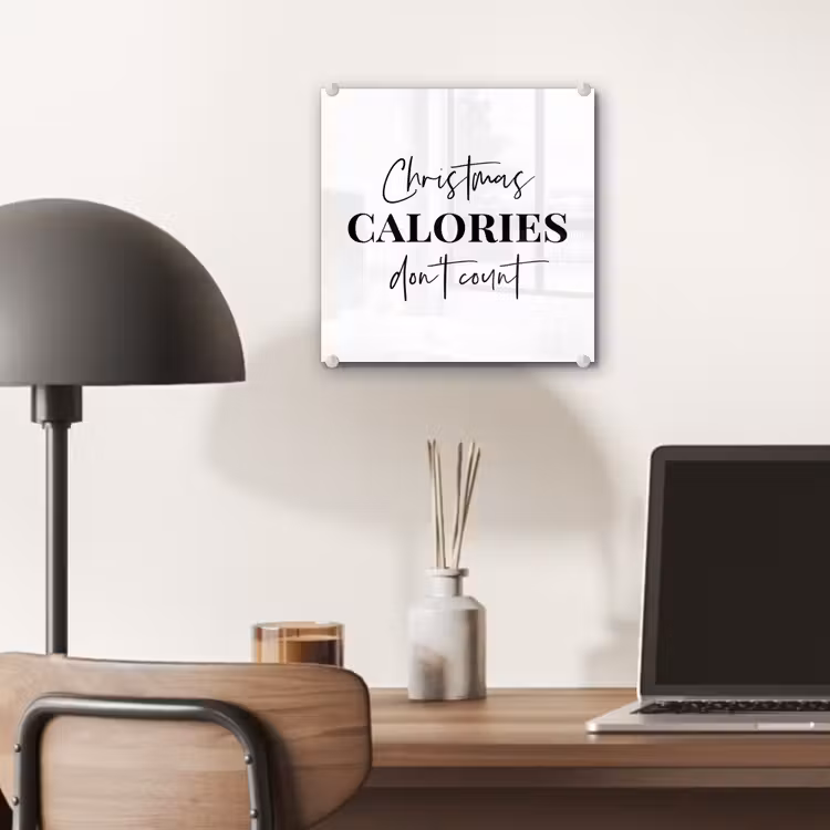 Kerst quote - Winter - Christmas calories - Wit plexiglas 5mm klein -sfeer6