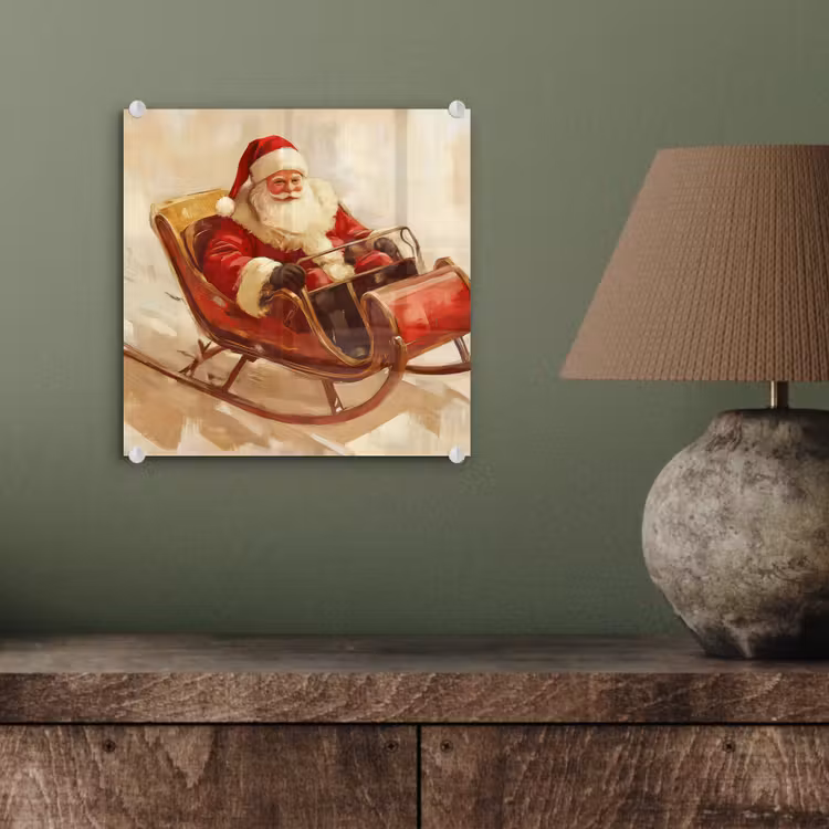 Kerst - Slee - Kerstman plexiglas 5mm klein -sfeer3
