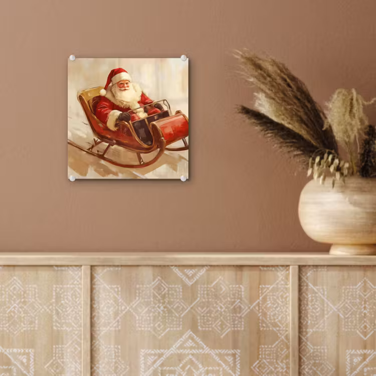 Kerst - Slee - Kerstman plexiglas 5mm klein -sfeer5