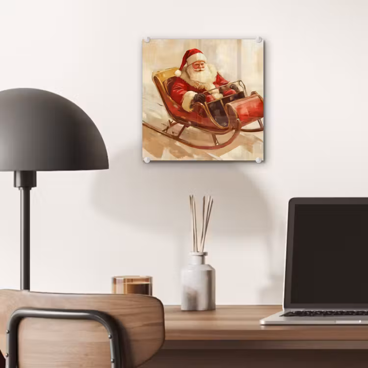 Kerst - Slee - Kerstman plexiglas 5mm klein -sfeer6