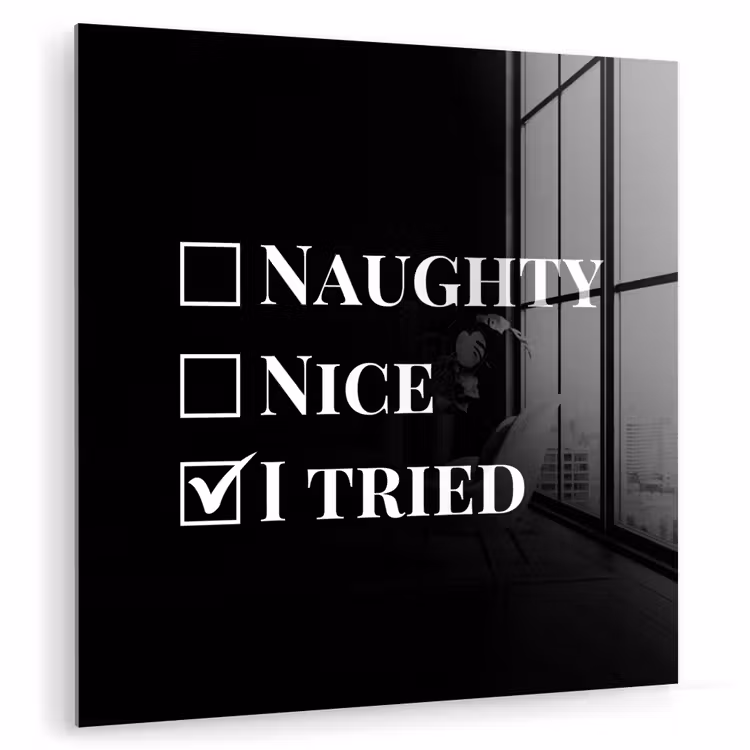 Kerst - Zwart - Wit - Quote - Grappig plexiglas 5mm klein -zzzproduct_nieuw