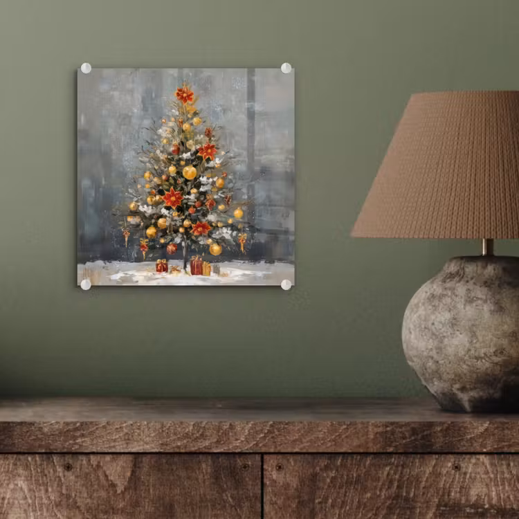 Kerstboom - Cadeaus - Rood - Goud plexiglas 5mm klein -sfeer3