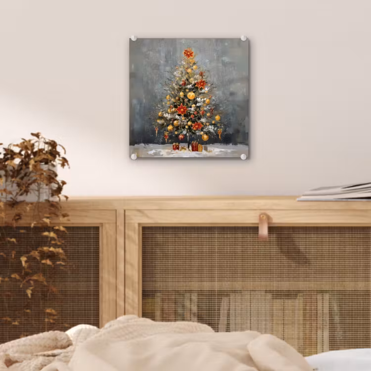 Kerstboom - Cadeaus - Rood - Goud plexiglas 5mm klein -sfeer4