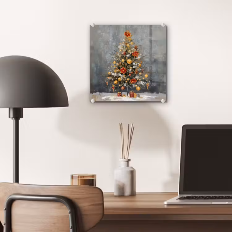 Kerstboom - Cadeaus - Rood - Goud plexiglas 5mm klein -sfeer6