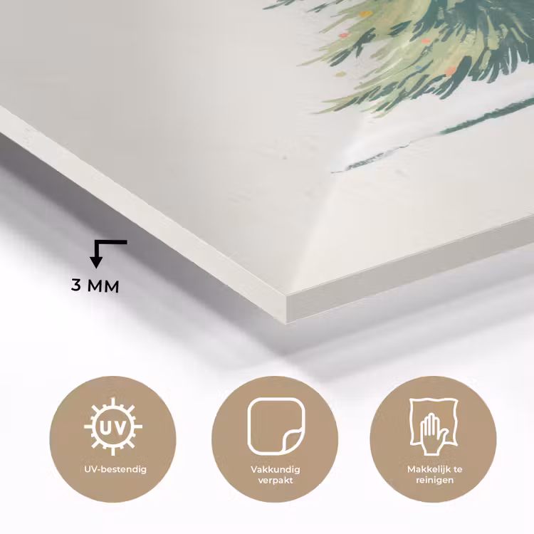Kerstboom - Illustratie - Ster - Sneeuw plexiglas 5mm klein -sfeer2