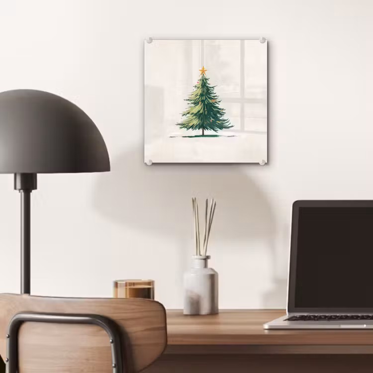 Kerstboom - Illustratie - Ster - Sneeuw plexiglas 5mm klein -sfeer6