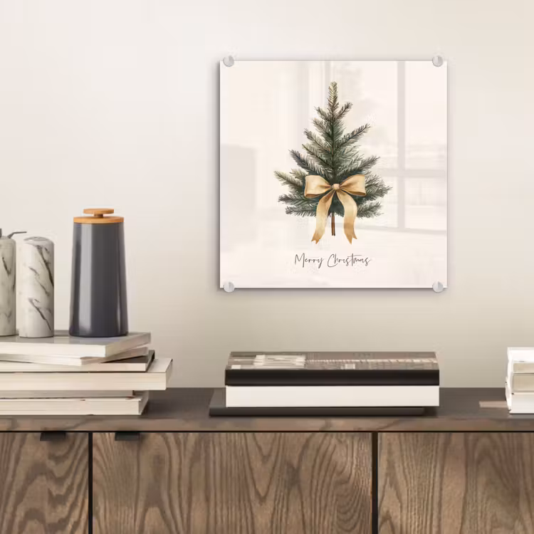 Kerstboom - Kerst - Merry Christmas - Beige plexiglas 5mm klein -sfeer1
