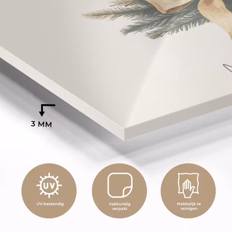 Kerstboom - Kerst - Merry Christmas - Beige plexiglas 5mm klein -sfeer2