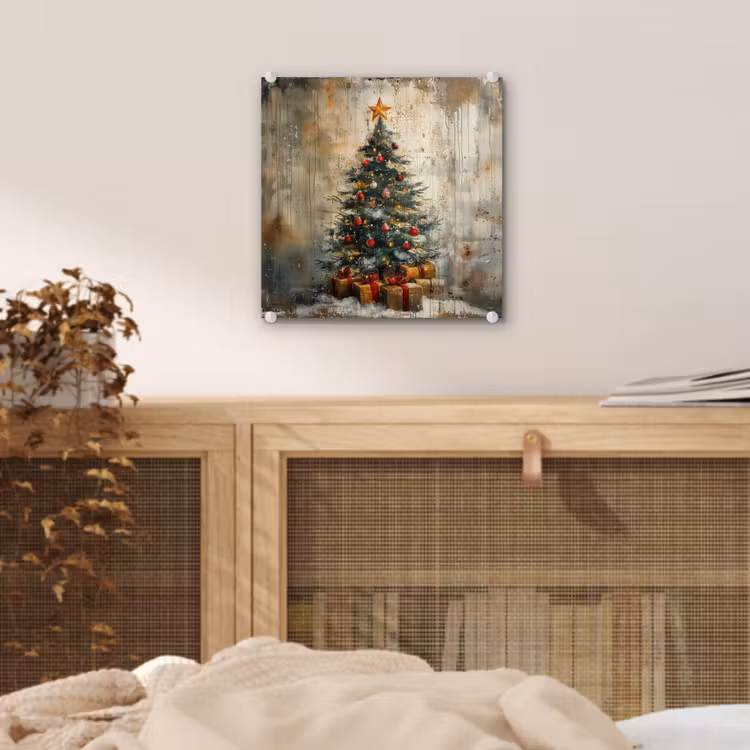 Kerstboom - Vintage - Kerst - Cadeau plexiglas 5mm klein -sfeer4