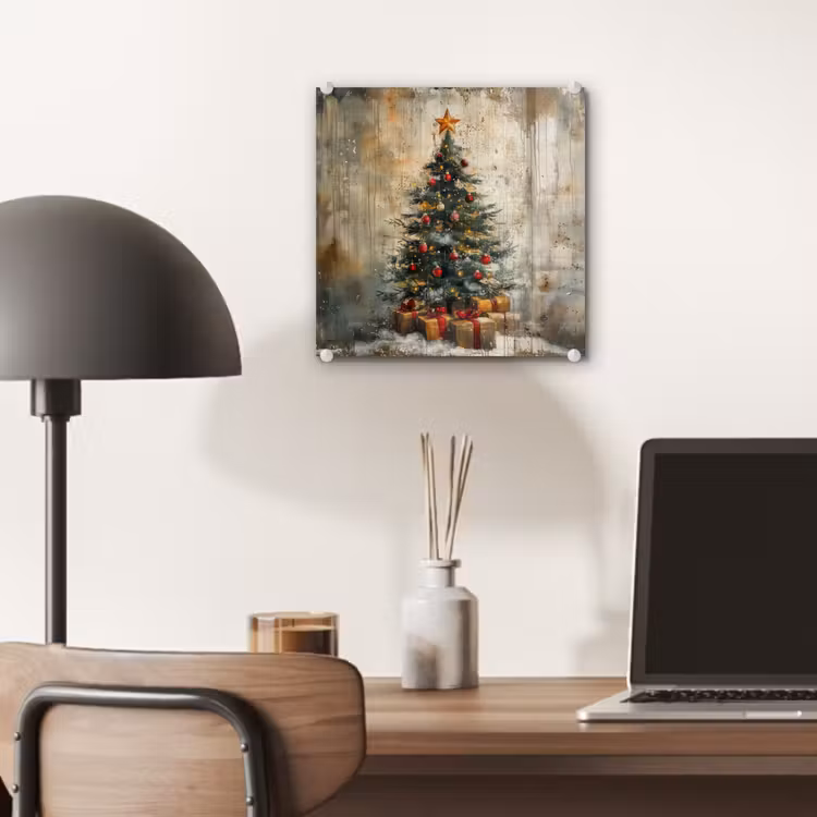 Kerstboom - Vintage - Kerst - Cadeau plexiglas 5mm klein -sfeer6